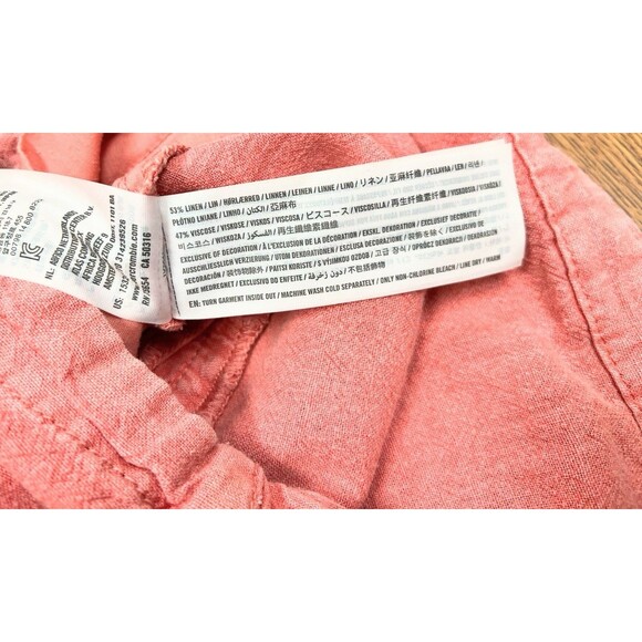 Abercrombie & Fitch Dusty Rose Pink‎ Red Linen Blend Shorts S Belt Soft Women's - Picture 5 of 7